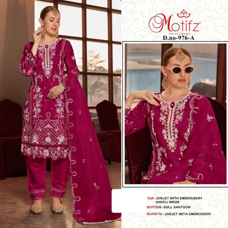 MOTIFZ 976 PURE GEORGETTE EMBROIDERY PAKISTANI DRESSES-00201