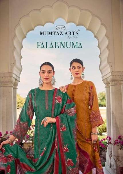 MUMTAZ ARTS FALAKNUMA PURE JAAM SATIN EMBROIDERY PAKISTANI DRESSES-00011