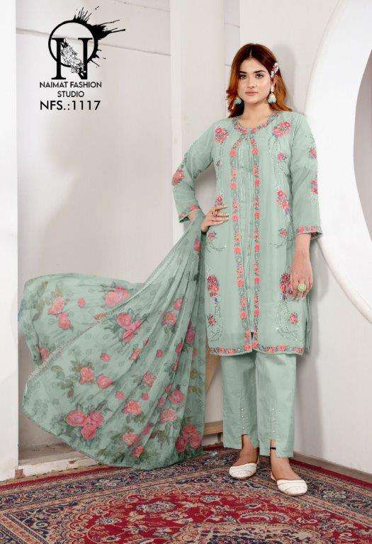NAIMAT FASHION NFS-1117 PURE GEORGETTE EMBROIDERY PAKISTANI DRESSES-00088