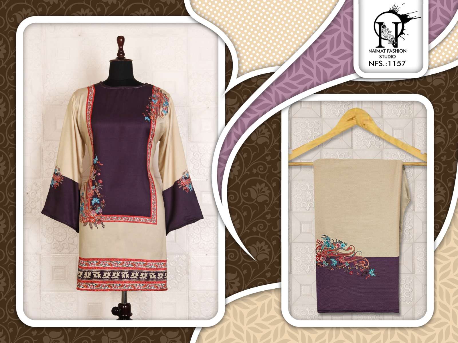 NAIMAT FASHION NFS-1157 PURE SATIN PRINTED CO-ORD SET-00088