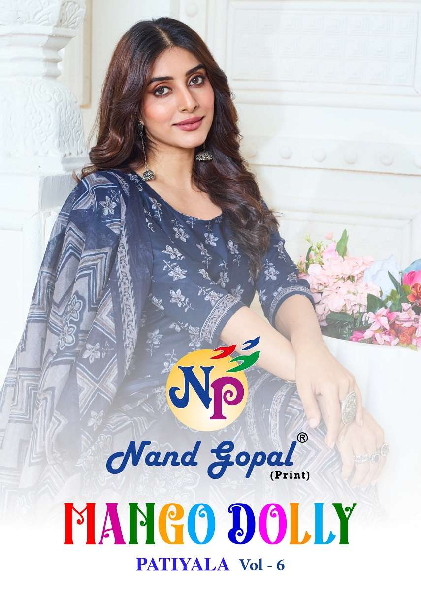 NAND GOPAL PRINT MANGO DOLLY PATIYALA VOL-6 6001 TO 6012 SERIES PURE COTTON PRINTED DRESSES-00015
