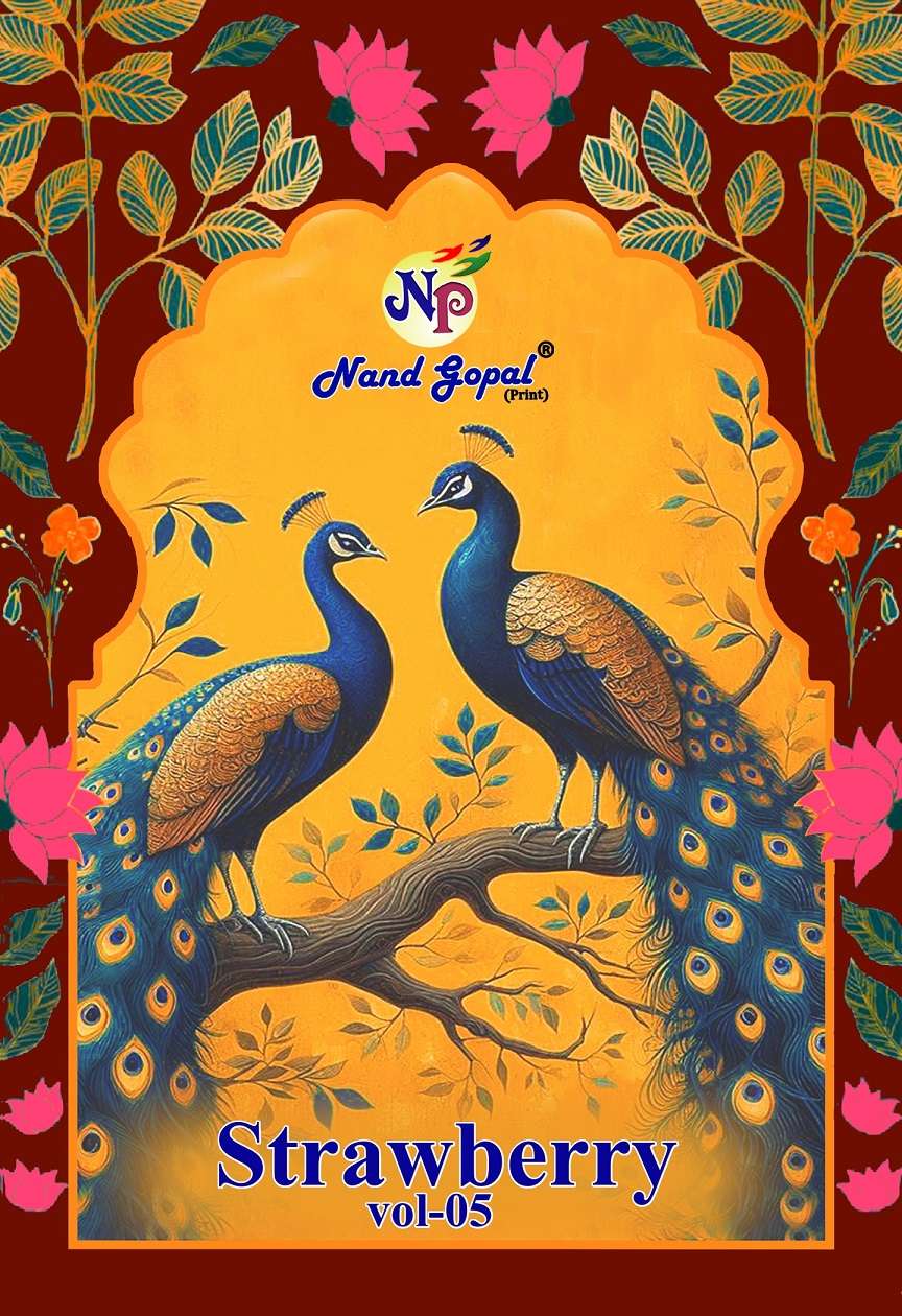NAND GOPAL PRINTS STRAWBERRY VOL-5 1001 TO 1010 SERIES PURE COTTON PRINTED DRESSES-00015