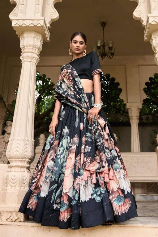 NAVYA VOL-09 BY ASLWIHOLESALE DESIGNER PURE SILK PRINTED LEHENGAS-00294
