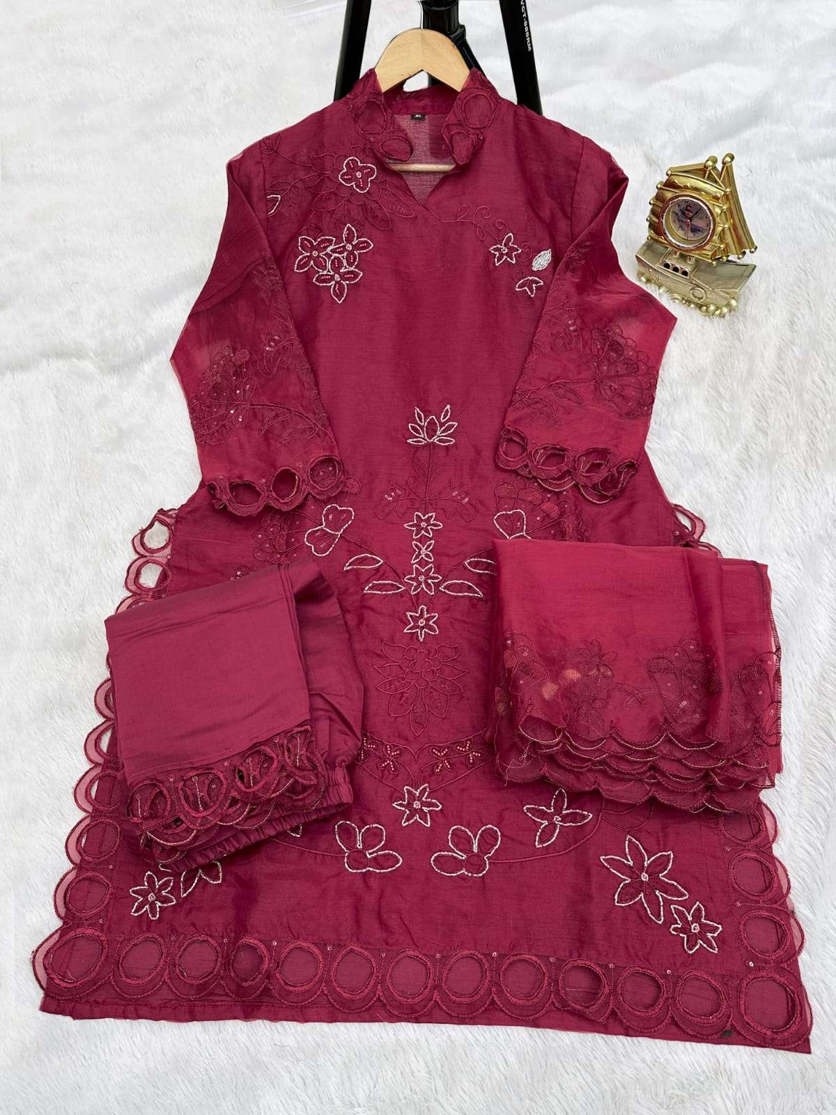 NISHBAT 115 COLOUR PURE SOFT ORGANZA EMBROIDERY PAKISTANI DRESSES-00204