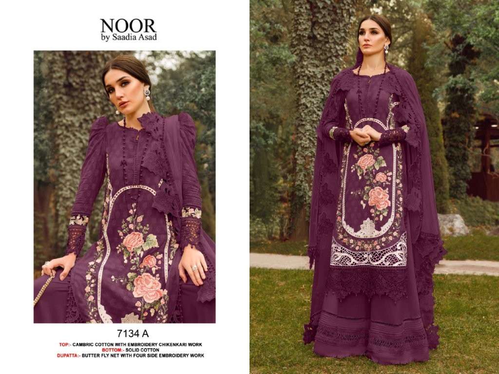 NOOR 7134 SERIES PURE COTTON EMBROIDERY PAKISTANI DRESSES-00011