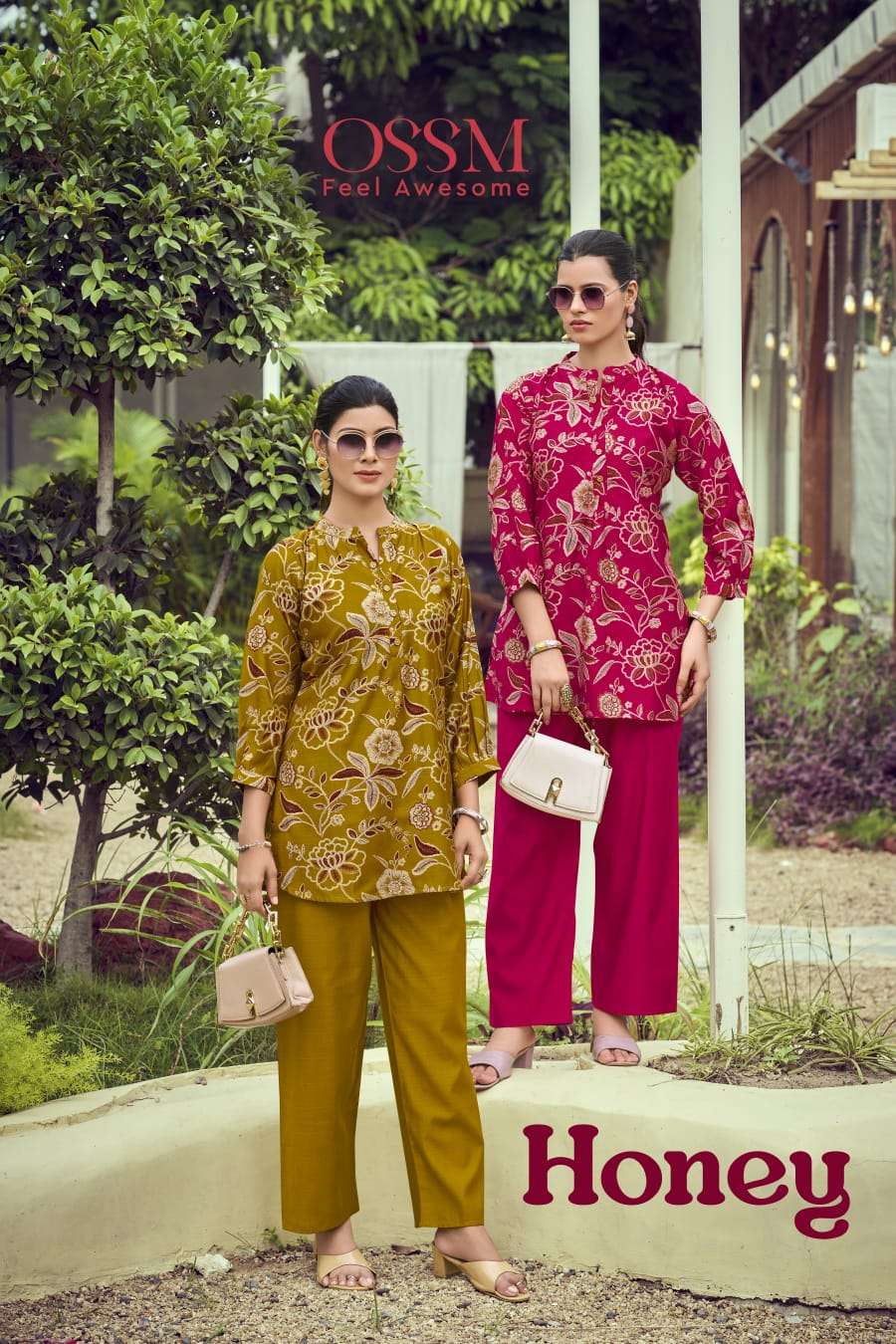 OSSM HONEY PURE VETICAN PRINTED CO-ORD SET-00140