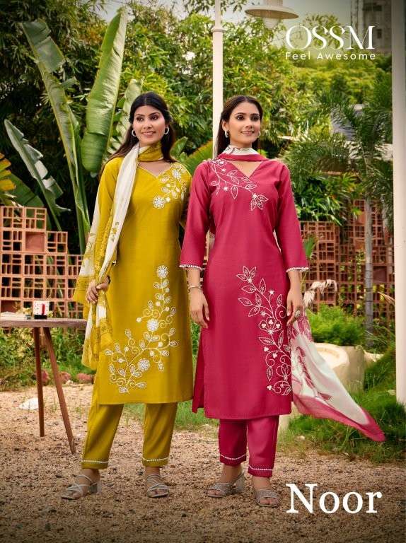 OSSM NOOR PURE VISCOSE SILK EMBROIDERY DRESSES-00140