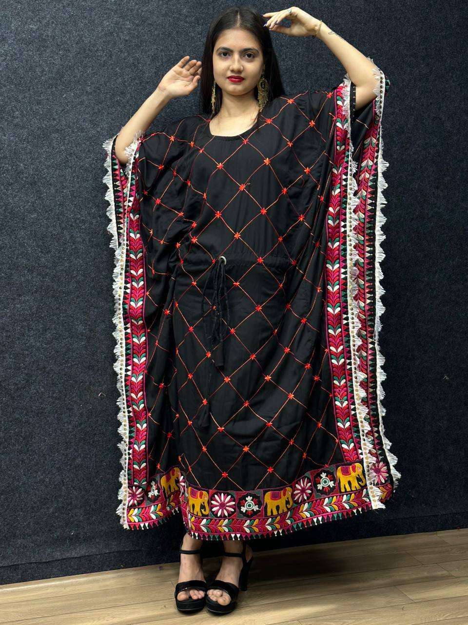 PC-262 COLOUR BY ASLIWHOLESALE DESIGNER PURE RAYON KAFTAN-00045