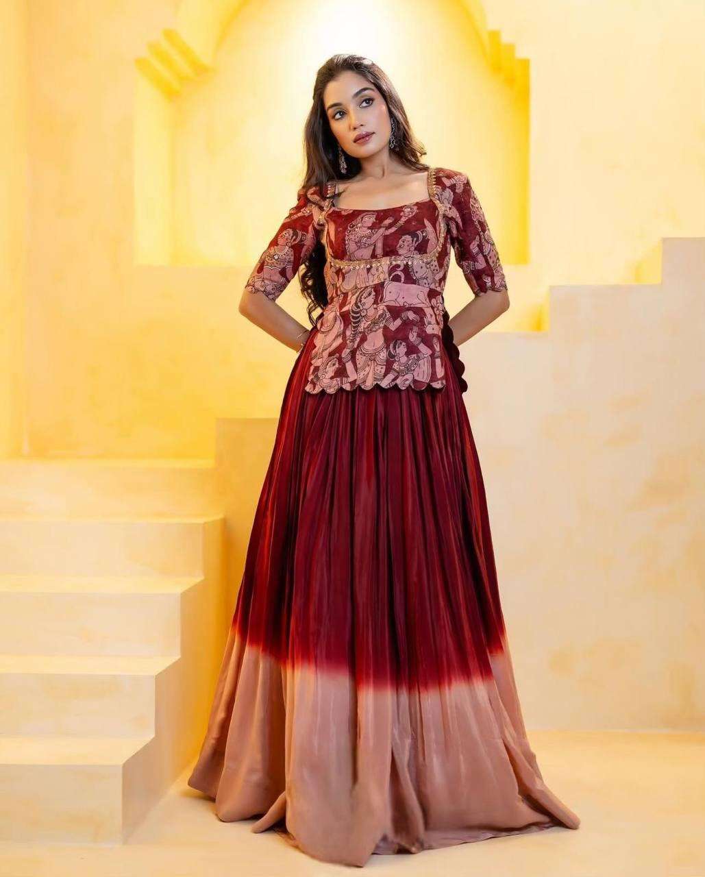 PC-490 COLOUR BY ASLIWHOLESALE DESIGNER PURE CHINON LEHENGA-00045