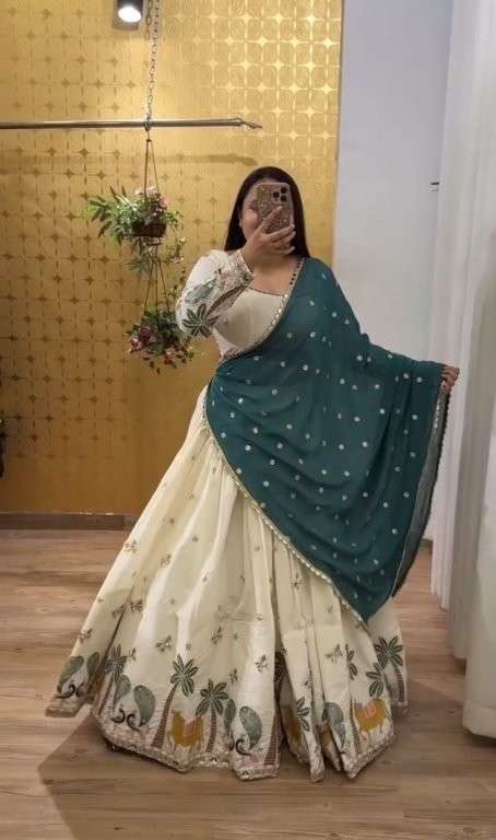 PC-N40 COLOUR BY ASLIWHOLESALE DESIGNER PURE COTTON NAVRATRI LEHENGA-00045