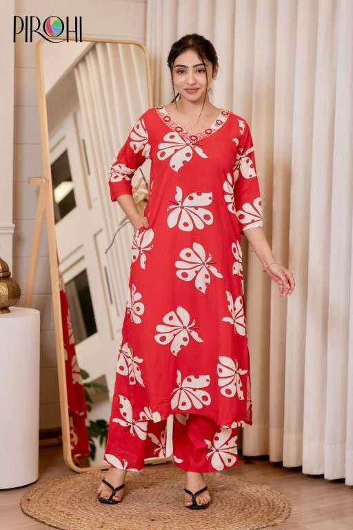 PIROHI KANCHI PURE RAYON PRINTED CO-ORD SET-00140