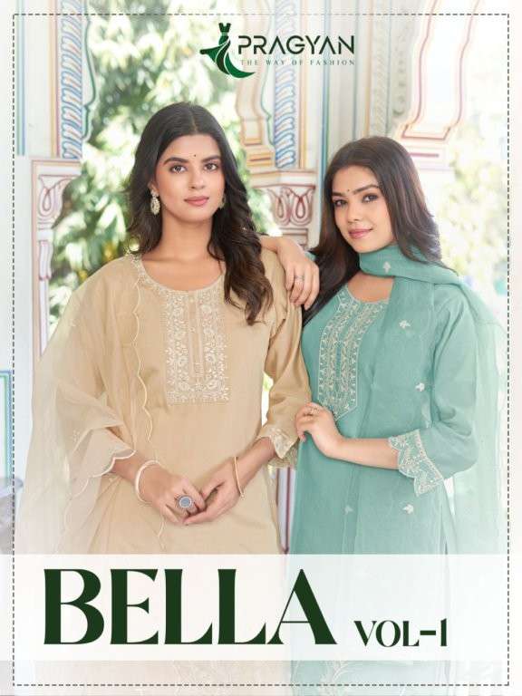 PRAGYAN BELA VOL-01 HEAVY ROMAN SILK EMBROIDERY DRESSES-00140