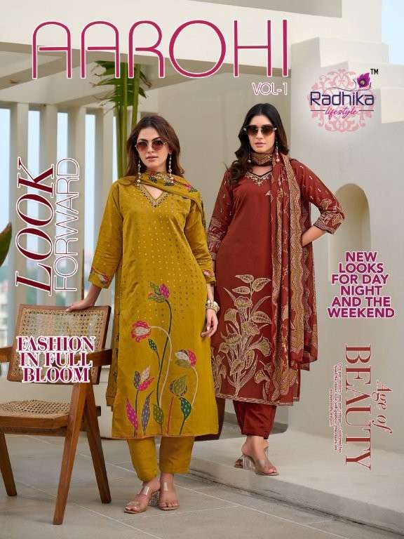 RADHIKA LIFESTYLE AAROHI VOL-01 PURE MODAL PRINTED HAND WORK DRESSES-00140