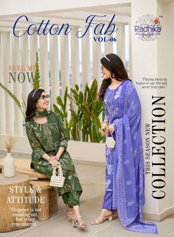 RADHIKA LIFESTYLE COTTON FAB VOL-06 PURE COTTON PRINTED DRESSES-00014