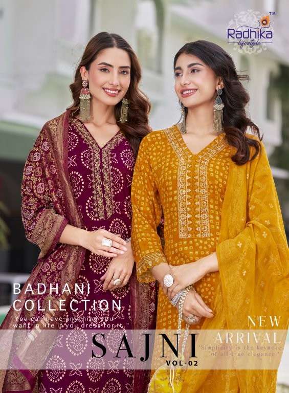 RADHIKA LIFESTYLE SAJNI VOL-02 2001 TO 2008 SERIES PURE RAYON PRINTED DRESSES-00014