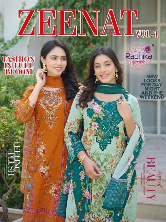 RADHIKA LIFESTYLE ZEENAT VOL-01 PURE COTTON PRINTED DRESSES-00140