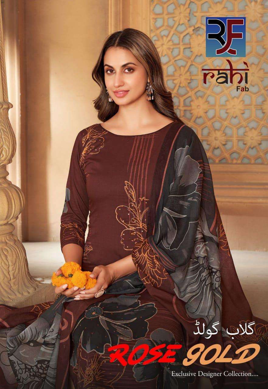 RAHI FAB ROSE GOLD PURE COTOTN PRINTED PAKISTANI DRESSES-00062