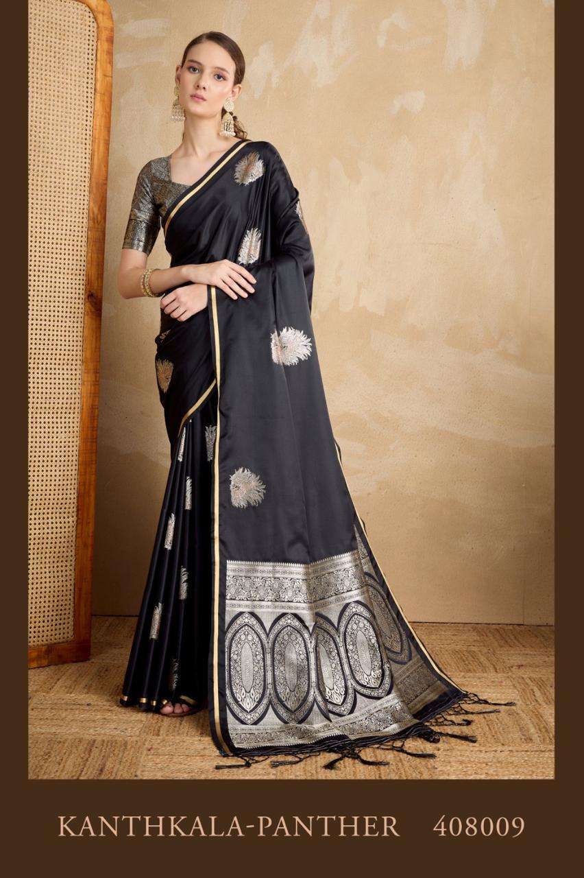 RAJTEX KANTHKALA PANTHER PURE BANARASI SILK HANDLOOM WEAVING SAREES-00137