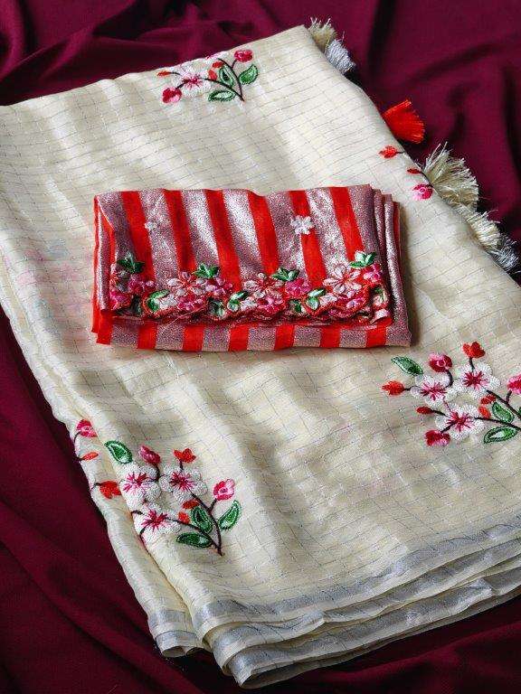 RANJANA BY ASLIWHOLESALE DESIGNER PURE CHIFFON EMBROIDERY SAREES-00282