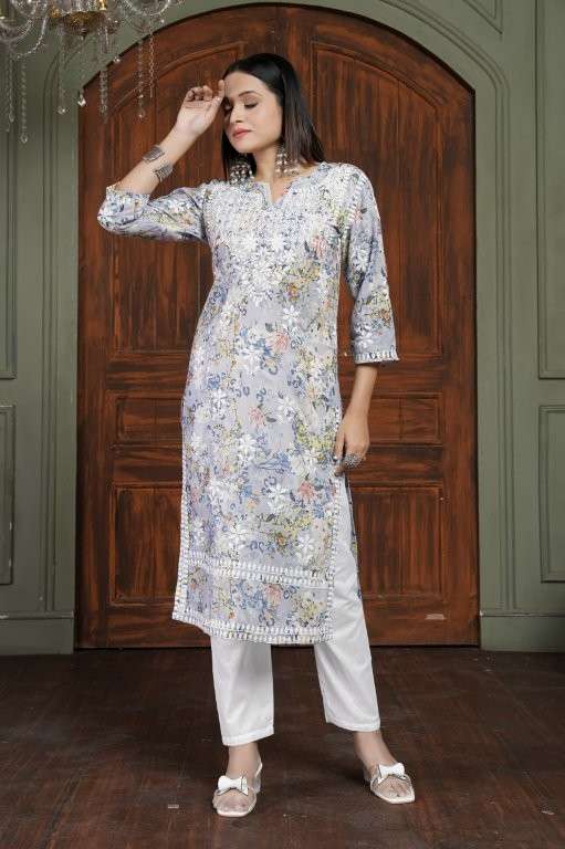 RASIKA VOL-2 BY ASLIWHOLESALE DESIGNER PURE COTTON PRINTED KURTIS-00295