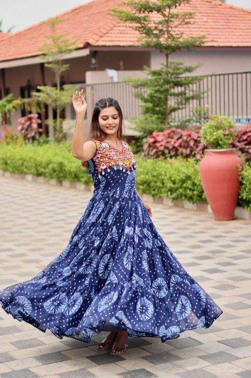 RM-116 BY ASLIWHOLESALE DESIGNER PURE FAUX GEORGETTE NAVRATI DRESSES-00236