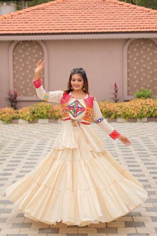 RM-120 BY ASLIWHOLESALE DESIGNER PURE COTTON EMBROIDERY PRINTED LEHENGAS-00236