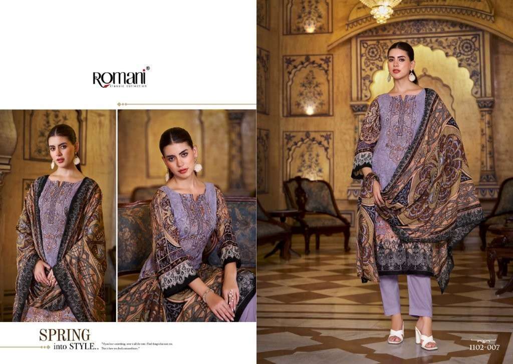 ROMANI AARZU VOL-18 RM 1102-001 TO 1102-008 SERIES PURE COTTON WORK PAKISTANI DRESSES-00011