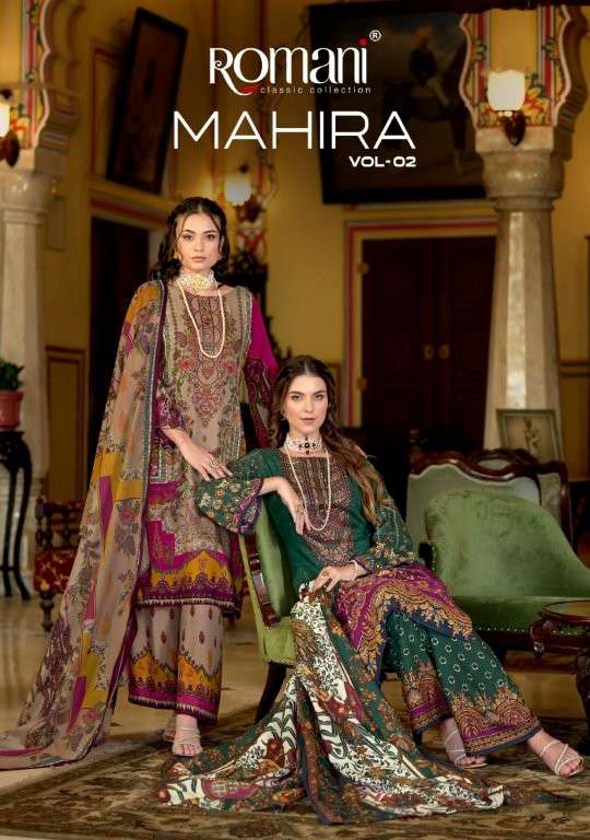 ROMANI MAHIRA VOL-02 1108-001 TO 1108-008 SERIES PURE COTTON PRINTED PAKISTANI DRESSES-00011
