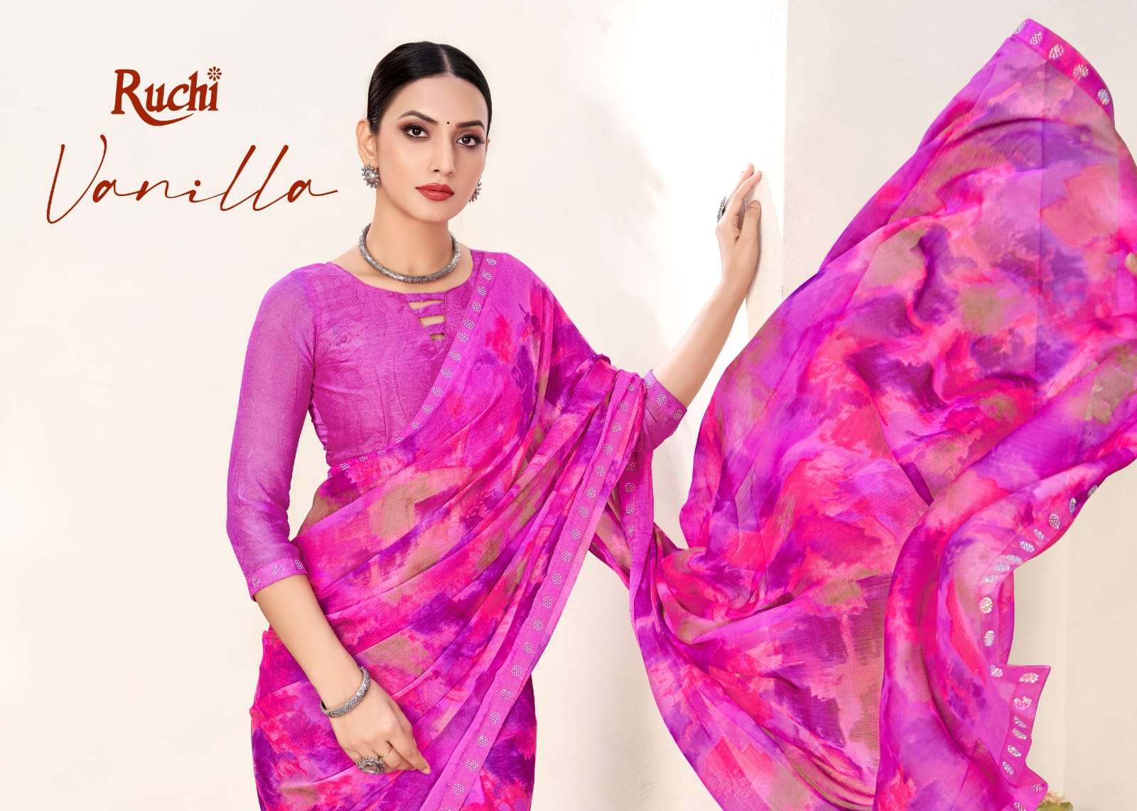 RUCHI VANILLA VOL-11 PURE CHIFFON SAREES-00004