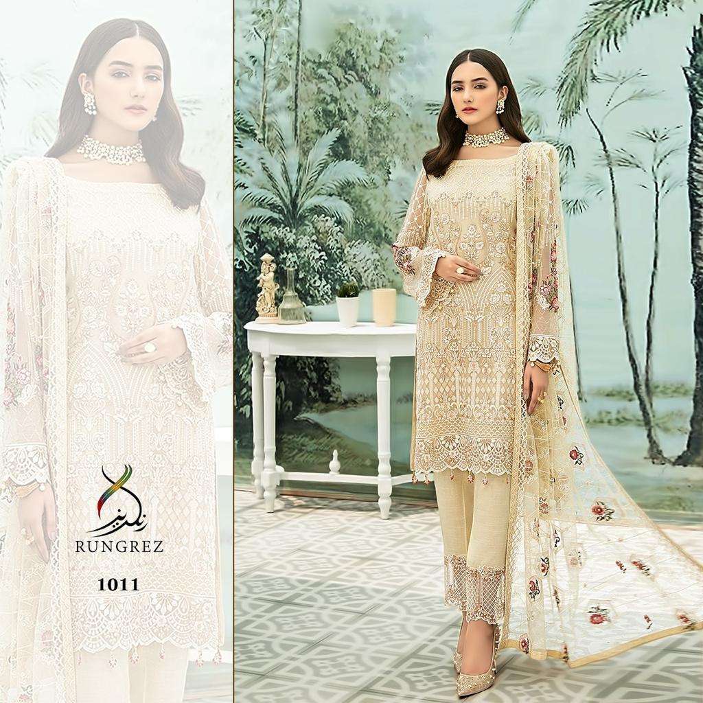 RUNGREZ R-1011 PURE FAUX GEORGETTE EMBROIDERY PAKISTANI DRESS-00201