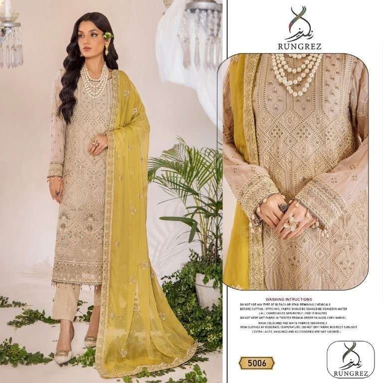 RUNGREZ R-5006 PURE FAUX GEORGETTE EMBROIDERY PAKISTANI DRESS-00201