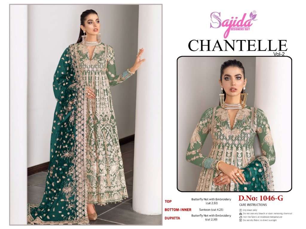 SAJIDA CHANTELLE VOL-02 PURE NET EMBROIDERY PAKISTANI DRESSES-00201