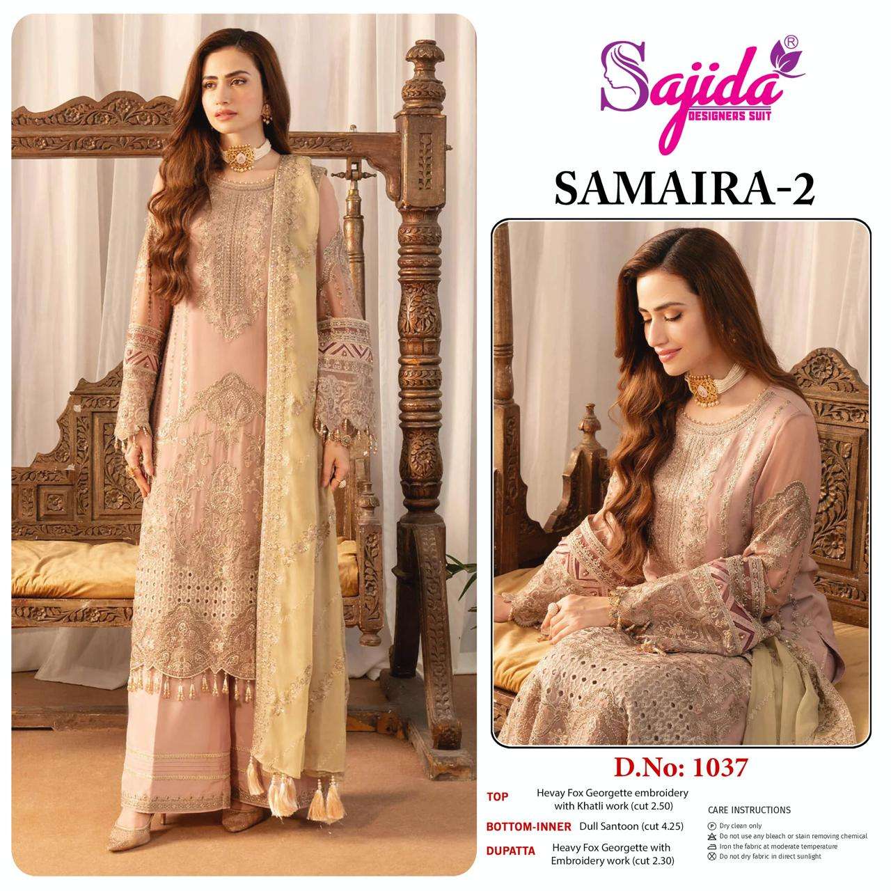 SAJIDA SD-1037 HEAVY EMBROIDERY GEORGETTE PAKISANTI DRESS-00201