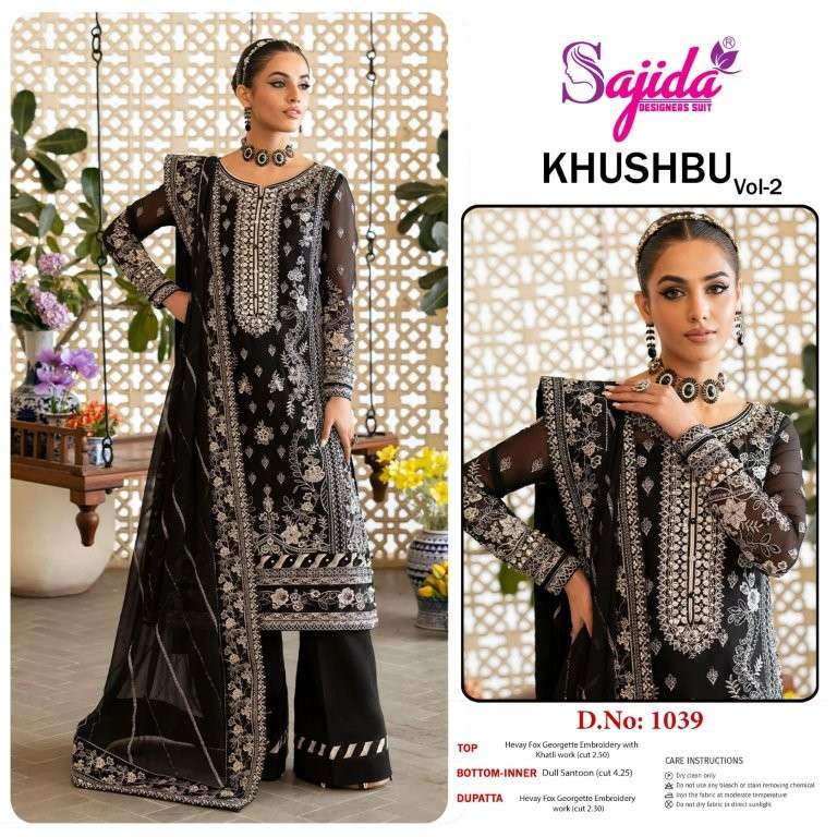 SAJIDA SD-1039 HEAVY EMBROIDERY GEORGETTE PAKISANTI DRESS-00201