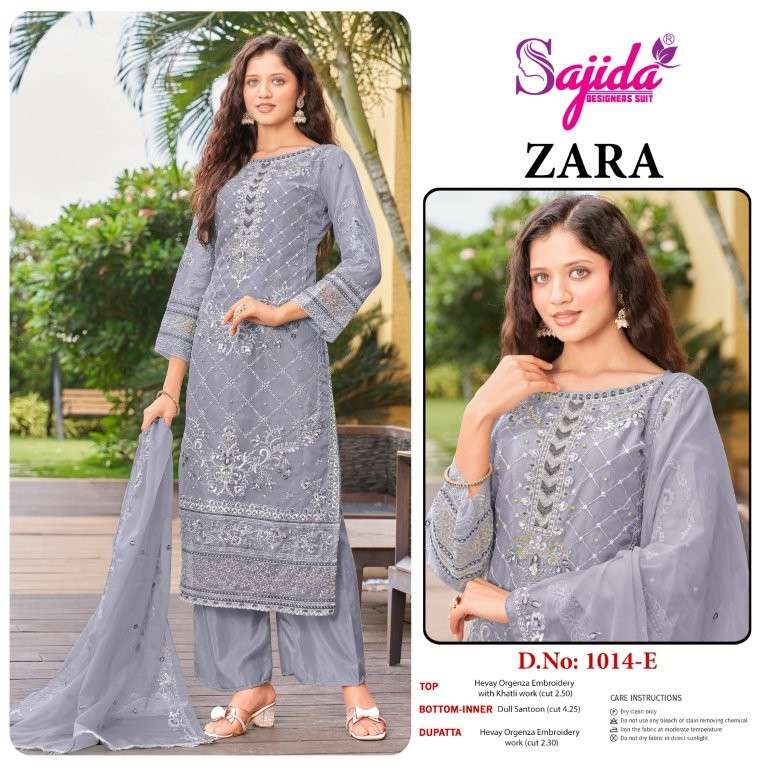 SAJIDA ZARA VOL-02 PURE ORGANZA EMBROIDERY PAKISTANI DRESSES-00201