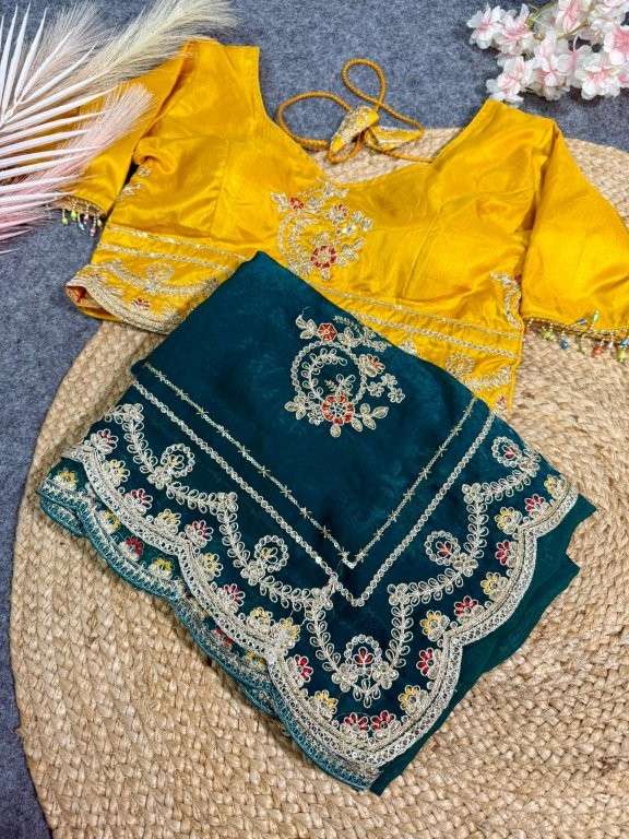 SAKHI VOL-214 BY ASLIWHOLEALE DESIGNER PURE SATIN EMBROIDERY SAREE-00219