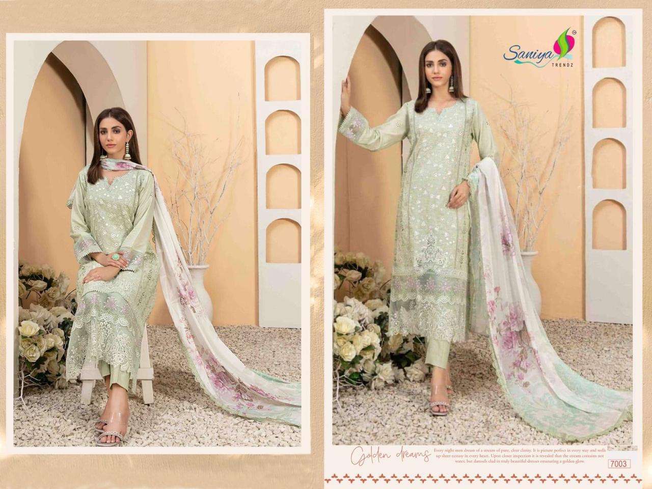 SANIYA TRENDZ OMBRE HIT DESIGN PURE COTTON EMBROIDERY PAKISTANI DRESSES-00071