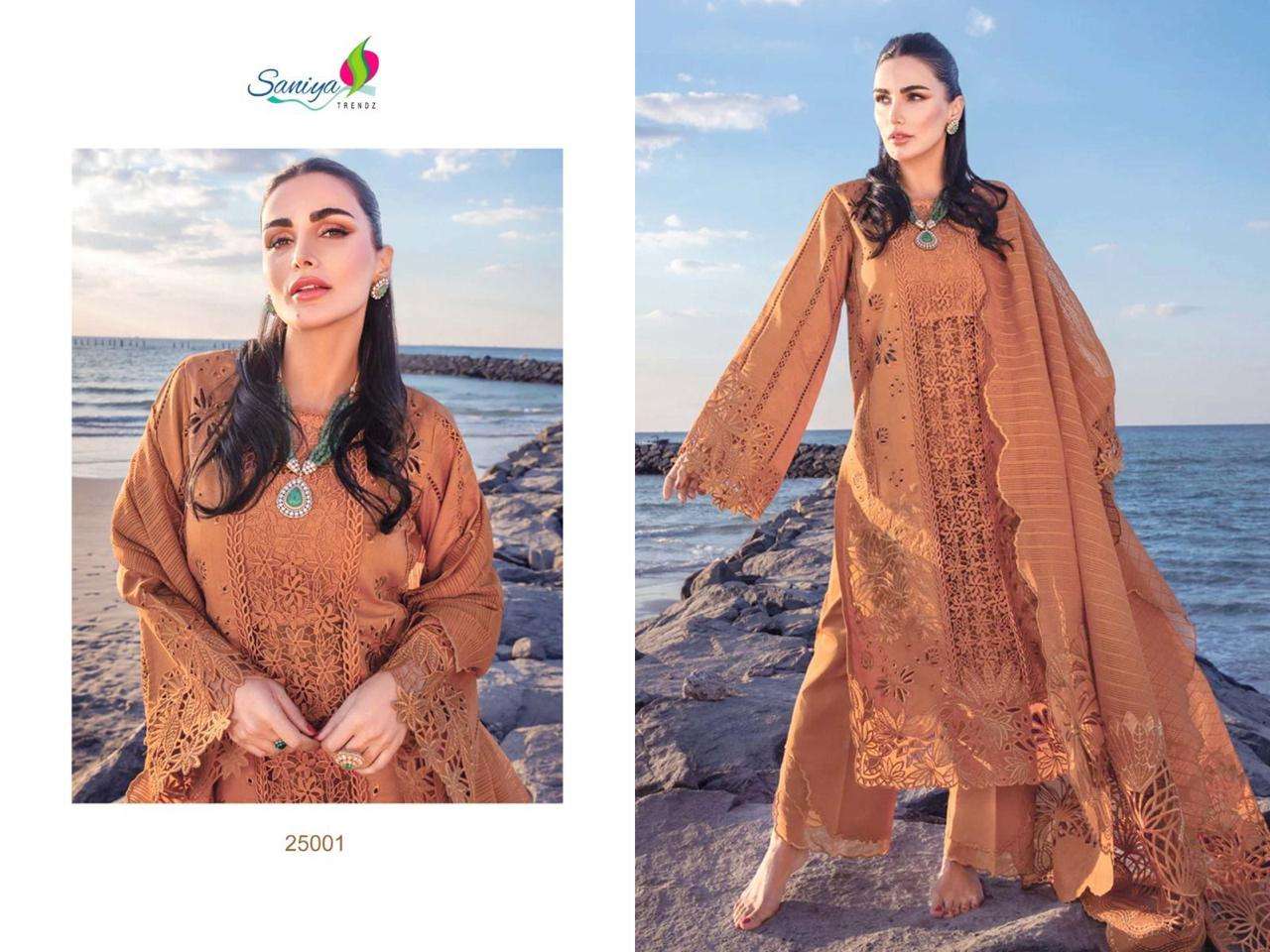 SANIYA TRENDZ RANG RASIYA 25001 PURE COTTON EMBROIDERY PAKISTANI DRESS-00071