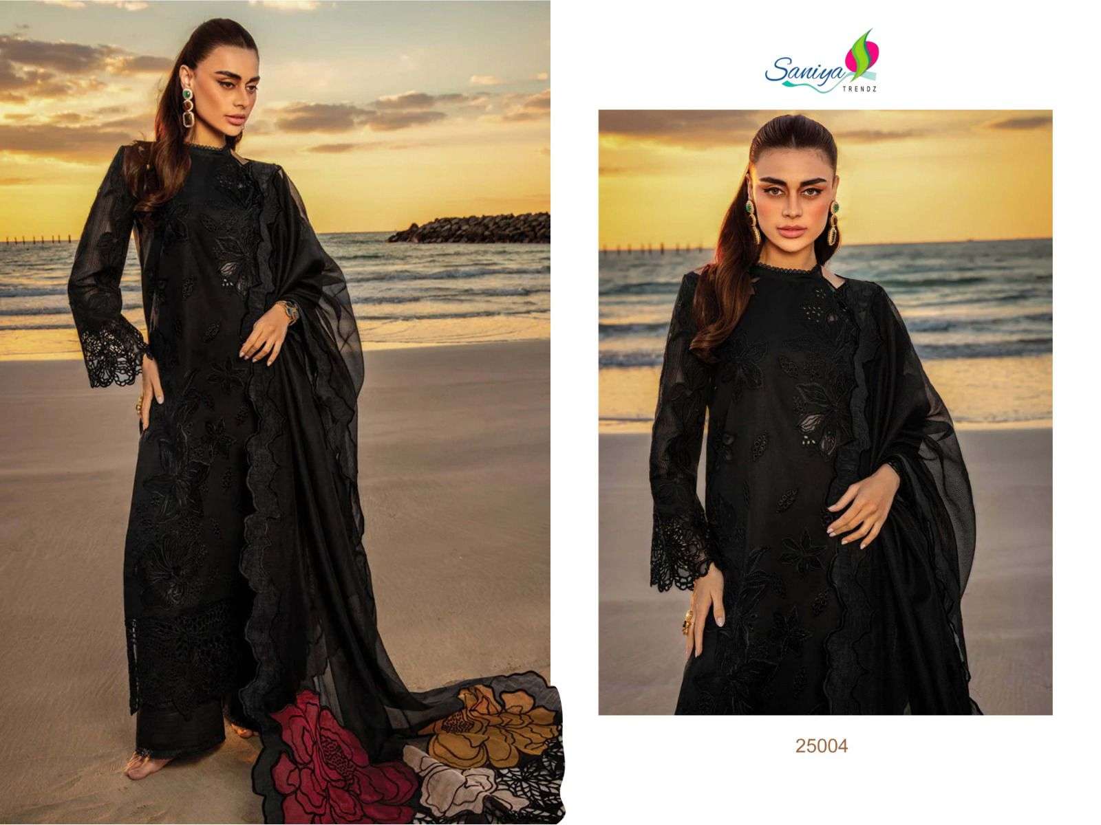 SANIYA TRENDZ RANG RASIYA 25004 PURE COTTON EMBROIDERY PAKISTANI DRESS-00071