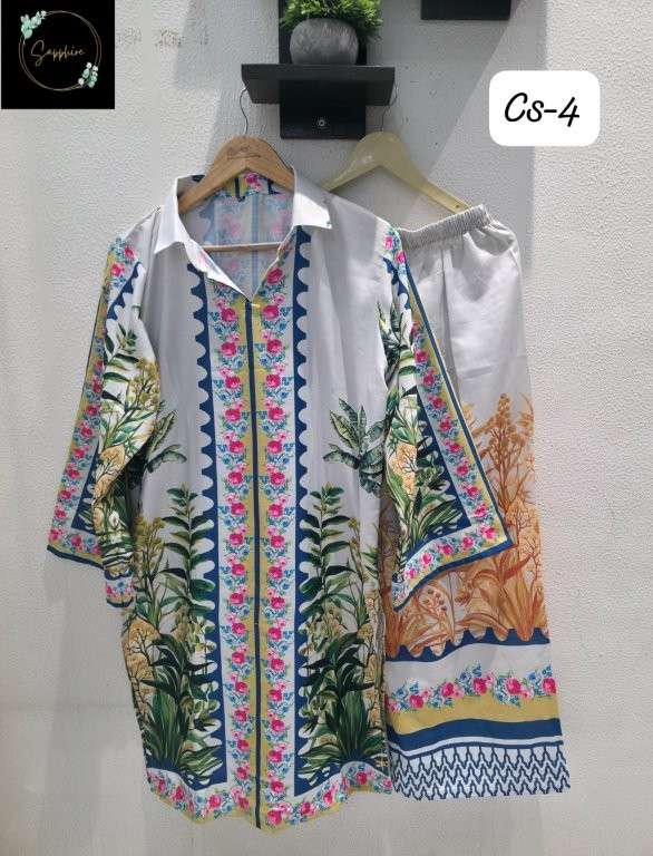 SAPPHIRE CO-ORD SET VOL-4 PURE RAYON EMBROIDERY PRINTED CO-ORD SET-00272