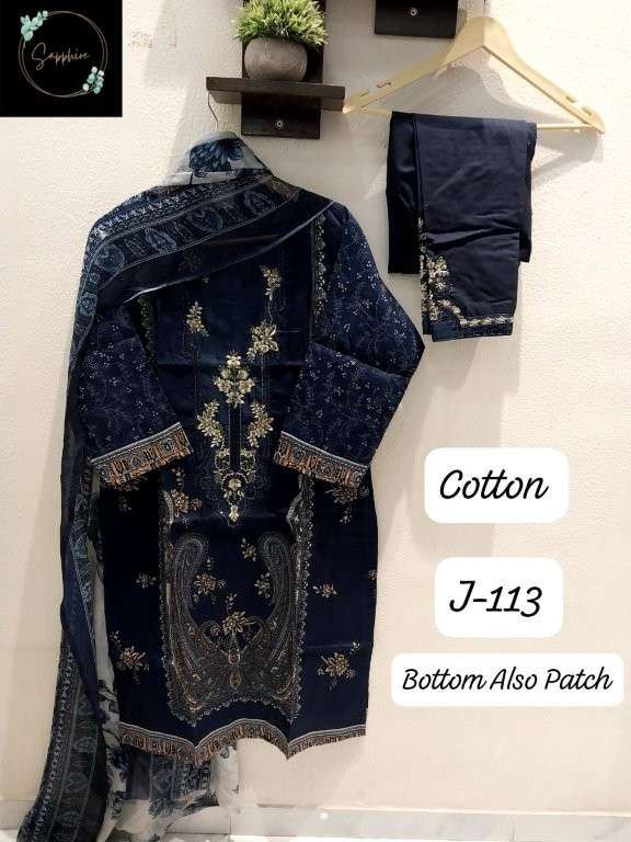 SAPPHIRE JAZMIN VOL-113 PURE LAWN COTTON PRINRED PAKISTANI DRESSES-00272