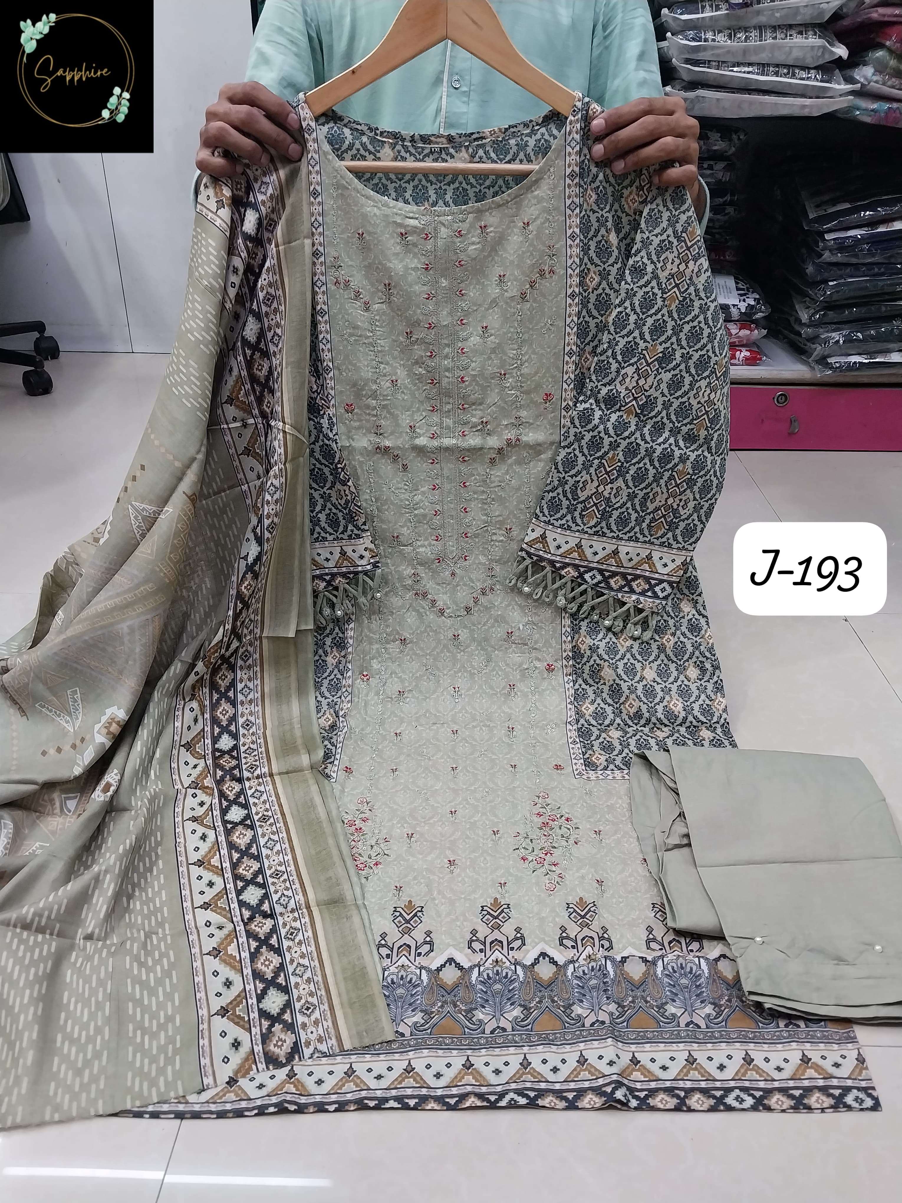 SAPPHIRE JAZMIN VOL-193 PURE LAWN COTTON PRINTED PAKISTANI DRESSES-00272