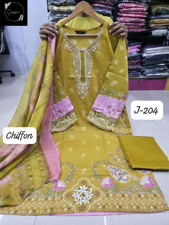 SAPPHIRE JAZMIN VOL-204 PURE LAWN COTTON PRINRED PAKITSANI DRESSES-00272