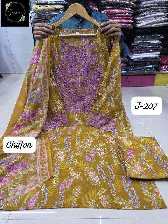 SAPPHIRE JAZMIN VOL-207 PURE LAWN COTTON PRINTED PAKISTANI DRESSES-00272
