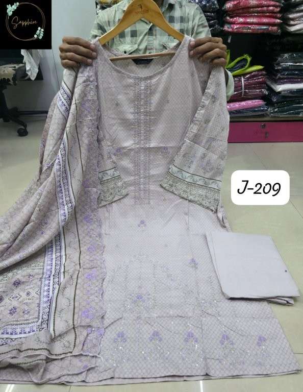 SAPPHIRE JAZMIN VOL-209 PURE LAWN COTTON PRINTED PAKISTANI DRESSES-00272