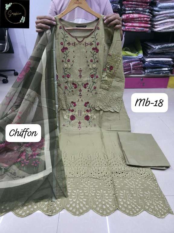 SAPPHIRE MARIA B VOL-18 PURE LAWN COTTON PRINTED DRESSES-00272