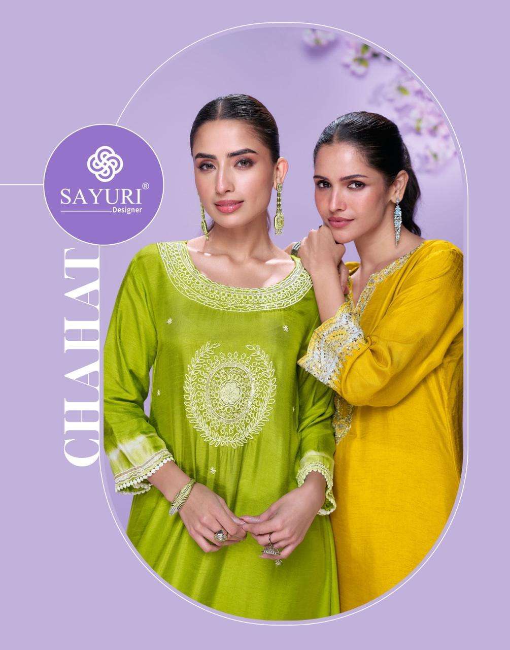 SAYURI CHAHAT PURE SILK EMBRODIERY DRESSES-00028
