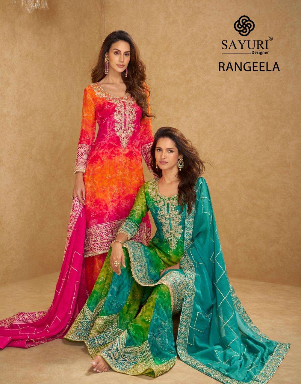 SAYURI RANGEELA PURE CHINON SILK EMBROIDERY DRESSES-00150