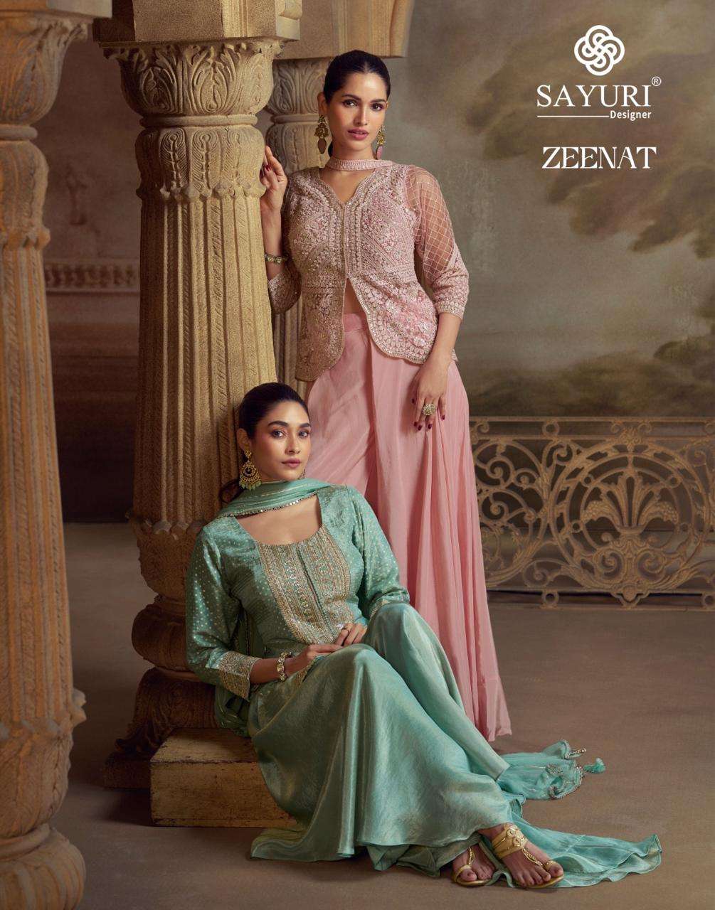 SAYURI ZEENAT PURE VISCOSE AND GEORGETTE EMBROIDERY DRESSES-00150