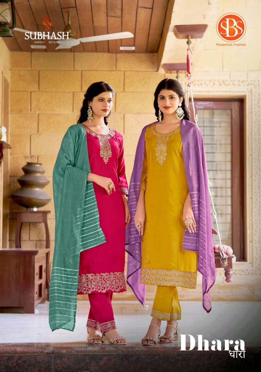 SBS FASHION DHARA 6321 TO 6324 SERIES PURE ROMAN SILK DRESSES-00014